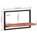 vidaXL Nástenné police 2 ks 60x25x35 cm akáciový masív a oceľ