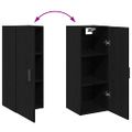 vidaXL Highboard Čierny dub 34,5 x 34 x 180 cm Kompozitné drevo