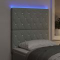 vidaXL LED hlavová doska s LED pásikmi Svetlosivá 80 cm Zamat