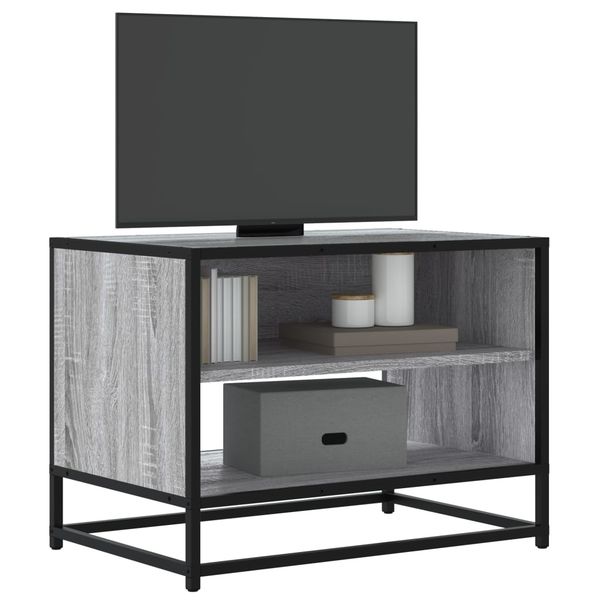 vidaXL TV skrinka sivá sonoma 61x40x46 cm kompozitné drevo a kov
