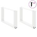 vidaXL Nohy konferenčného stolíka v tvare U, 2 ks, biele, 60 x (30-31) cm, oceľové