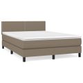 vidaXL Boxspring posteľ s matracom sivohnedý 140x190 cm látka