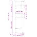 vidaXL Skrinka na práčku hnedý dub sonoma 64x24x190 cm