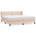 vidaXL Boxspring posteľ s matracom kapučínová 160x200 cm umelá koža