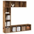 VidaXL skrinky na knihy 3 ks Old Wood Engineered Wood