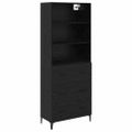 vidaXL Highboard Čierny dub 69,5 x 34 x 180 cm Kompozitné drevo