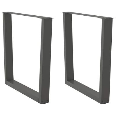 vidaXL Nohy k jedálenskému stolu v tvare V, 2 ks, antracitové, 80 x (72-73,3) cm, oceľ