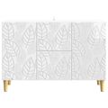 vidaXL Servírovacia skriňa Biela s vysokým leskom 89 x 34,5 x 60 cm