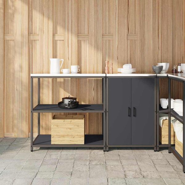 vidaXL Kuchynský úložný set HATTEM 2 pcs Antracitová