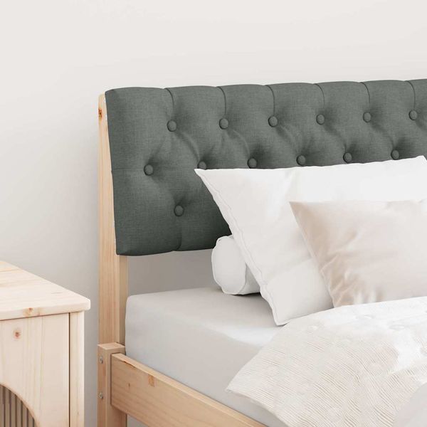 vidaXL Čalúnené čelo postele Tmavo šedá 90 cm Masívne borovicové drevo