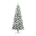 vidaXL Umelý Sklápací Vianočný Stromček 300 LED Zelená a biela 210 cm