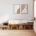 vidaXL Rám postele s úložným prostorem Dymová dub 80 cm
