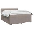 vidaXL Posteľ boxspring s matracom Sivohnedá 140 x 200 cm Látka