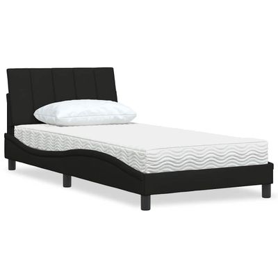 vidaXL Posteľ s matracom Hanko čierna 100x200 cm látka