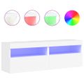 vidaXL TV nástenné skrinky s LED svetlami 2 ks biele 60x30x40 cm