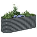 vidaXL Vyvýšený záhradný záhon 240x80x81 cm, pozinkovaná oceľ, sivý