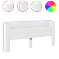 vidaXL Skrinka na čelo postele s LED biela 220x16,5x103,5 cm