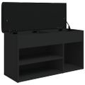 vidaXL Lavička na topánky čierna 82x32x45,5 cm kompozitné drevo