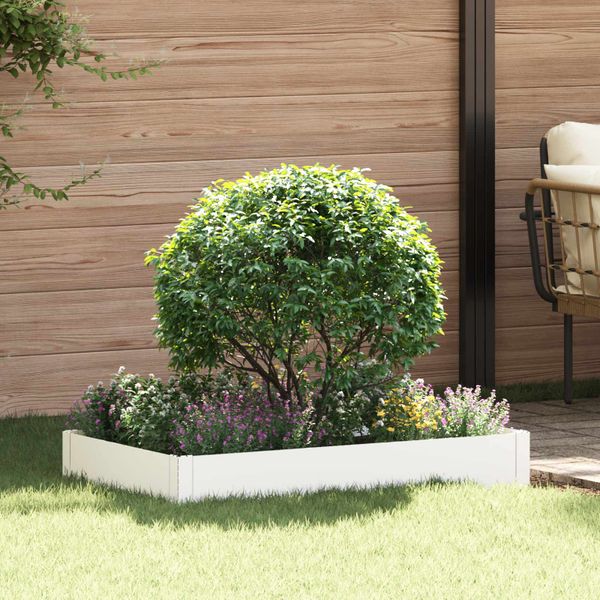 vidaXL Obrubník trávnika 100 x 60 x 20 cm Oceľ Biela