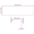 vidaXL Okenný parapet 2 ks hnedočierná 70x20x2 cm dubový masív