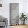 vidaXL Vysoká skrinka sivý dub sonoma 69,5x34x180 cm spracované drevo