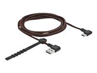 USB kábel - USB (M) ľavý/pravý uhol, reverzibilný do 24 pin USB-C (M) ľavý/pravý uhol, reverzibilný - USB 2.0 - 2 m - čierna
