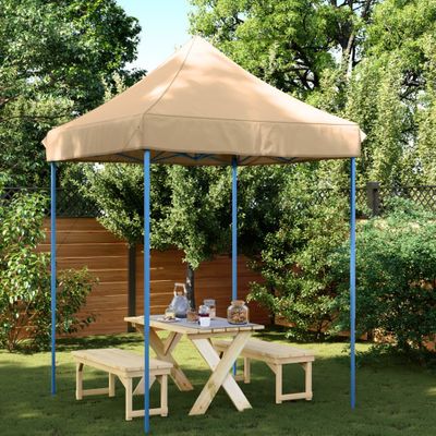 vidaXL Skladací pop-up párty stan béžový 200x200x306 cm
