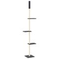vidaXL Strom pre mačky od podlahy po strop tmavosivý 267,5-297,5 cm
