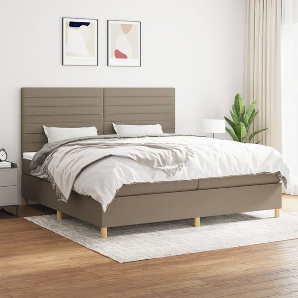 vidaXL Boxspring posteľ s matracom sivohnedý 200x200 cm látka