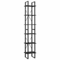 vidaXL Knižnica so 6 policami, sivá 40x30x210 cm, kompozitné drevo