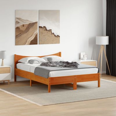 vidaXL Posteľ s matracom voskovo hnedá 120x200 cm masívna borovica