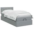 vidaXL Polohovací postel s matrací Svetlosivá 80 x 200 cm Látka