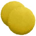 vidaXL Vankúše na sedenie 2 pcs Žltá Ø 40 x 13 cm Zamat