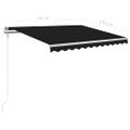 vidaXL Automatická markíza, LED a senzor vetra 350x250 cm, antracitová