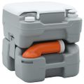 vidaXL Kempingové WC Šedý a biely 41,5 x 36,5 x 37,5 cm Polyetylén