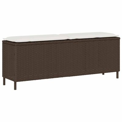 vidaXL záhradná lavica s vankúšom hnedá 110x30x40,5 cm polyratan