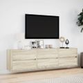 vidaXL TV nástenná skrinka s LED svetlami dub sonoma 180x31x45 cm