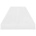 vidaXL Plávajúce nástenné police 2 ks, lesklé biele 90x23,5x3,8cm, MDF