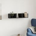 vidaXL Nástenná skrinka čierna 75x18x16,5 cm kompozitné drevo
