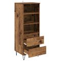 vidaXL Highboard Staré drevo 40 x 36 x 110 cm Kompozitné drevo
