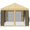 vidaXL Záhradný altánok so bočnými stenami 6 x 3 m Krémová