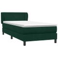 vidaXL Posteľný rám boxsping s matracom tmavozelený 90x210 cm zamat