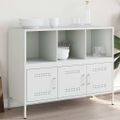 vidaXL Komoda bela 100,5x39x79 cm oceľ