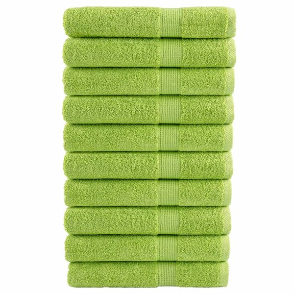 vidaXL Prémiové uteráky do sauny SOLUND 10 ks zelené 80x200cm 600 g/m2