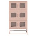 vidaXL Highboard Pink 68x39x123 cm Oceľ