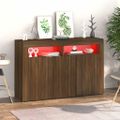 vidaXL Komoda s LED, hnedý dub 115,5x30x75 cm