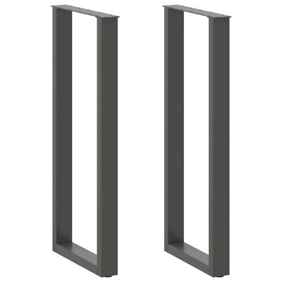 vidaXL Nohy barového stola v tvare U, 2 ks, antracitové, 40 x (110-111) cm, oceľ