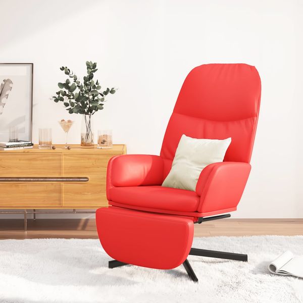vidaXL Relaxačné kreslo s podnožkou červené umelá koža