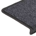 vidaXL Schodové rohože 30 ks 65x21x4 cm tmavošedé s obdĺžnikovým okrajom