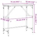vidaXL Konzolový stolík sivý sonoma 75x32x75 cm kompozitné drevo